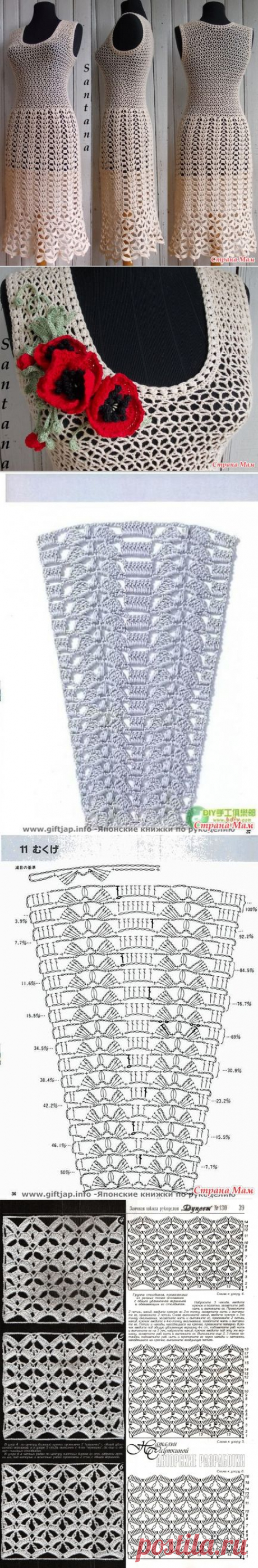 Irish crochet &amp;: Платье &quot;Маки&quot; (много фото)