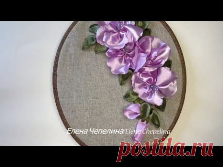 Пышные цветы из атласной ленты своими руками
