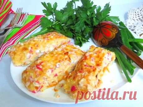 Минтай, запечённый под «крабовой шубкой» (и 3 вида начинки).