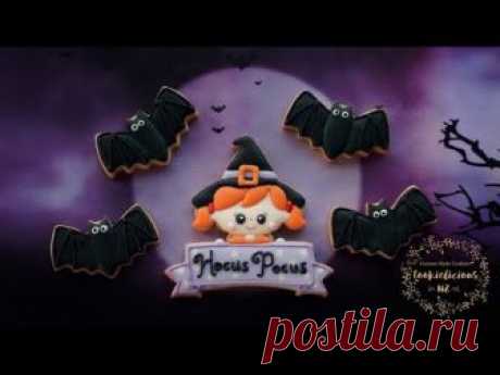 Halloween Cookies - How to make WITCH COOKIES with name banner