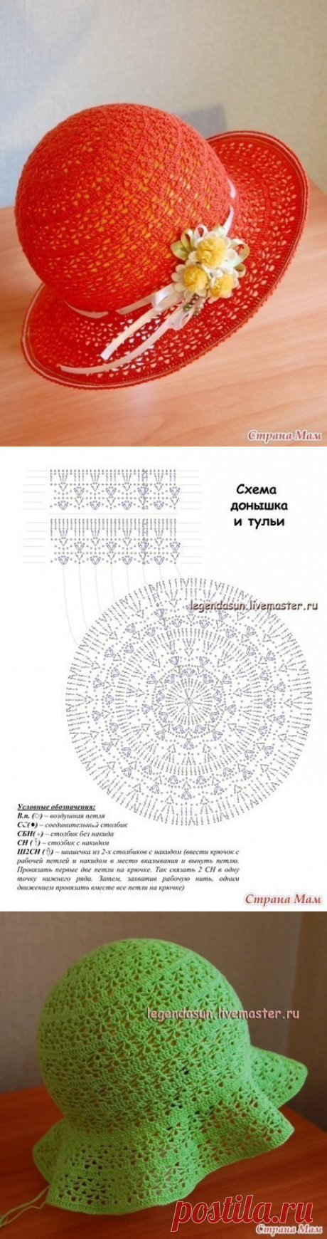 Панама «Пушистые ромашки» (Вязание крючком) | Журнал Вдохновение Рукодельницы