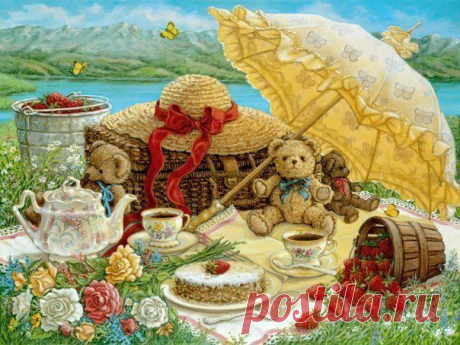 Милые плюшевые мишки на рисунках Janet Kruskamp / Удивительное искусство