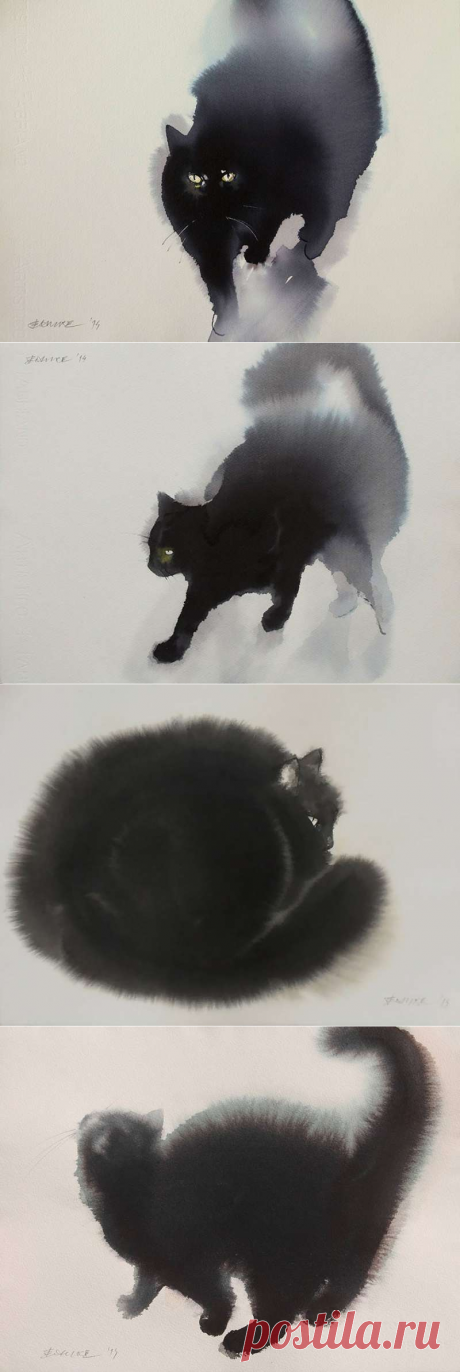 Акварельные коты | фото