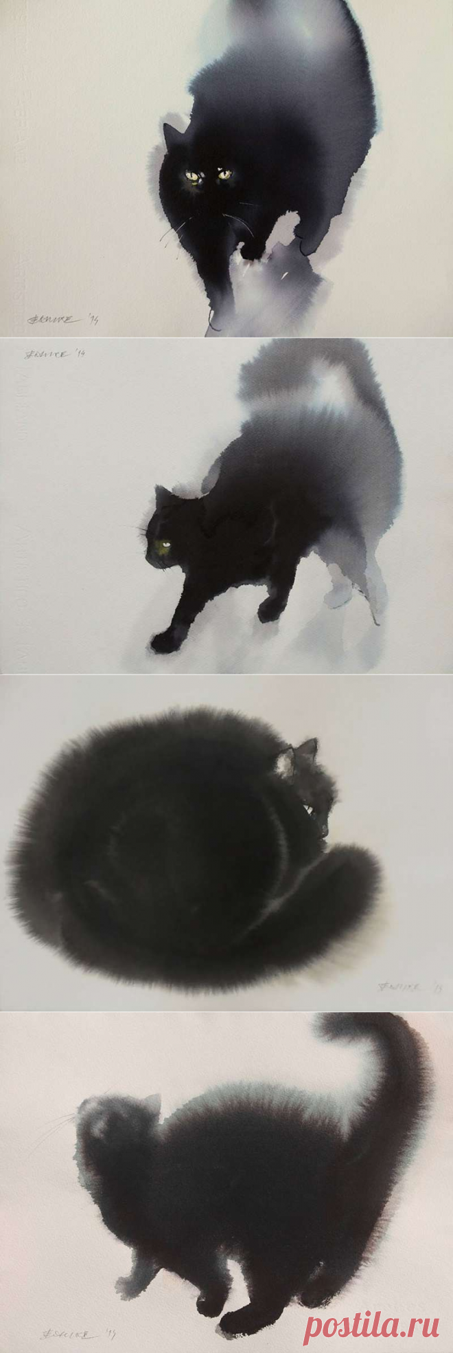 Акварельные коты | фото
