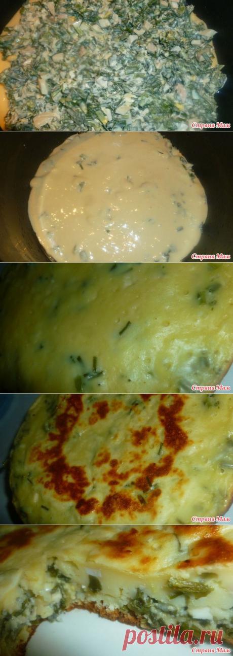 Заливной пирог зелёным луком и яйцом. - Делюсь рецептом! - Страна Мам