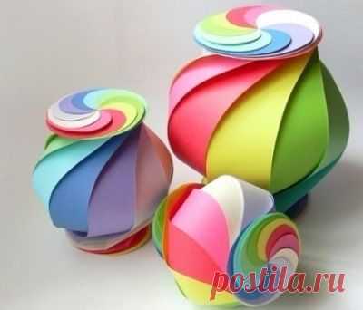 Спиральная коробочка: упаковка для подарка (оригами)