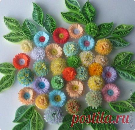 МК бахромчатые цветы - Скрапбукинг.Квиллинг