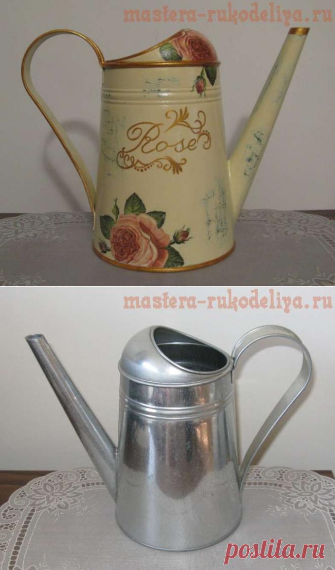 Мастер класс по декупажу: Лейка с розами | HandFun