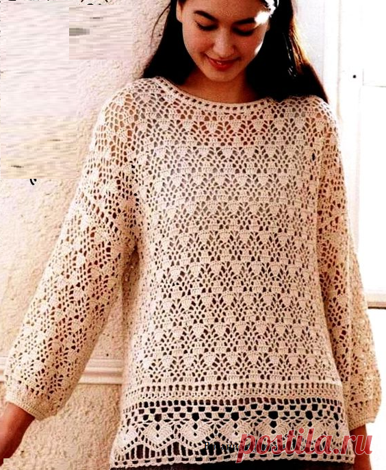 Пуловер, туника, жакет крючком со схемами - Интересные и красивые варианты | Вязание крючком | Дзен