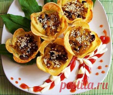 Цветочки из картофеля с грибами » Женский Мир