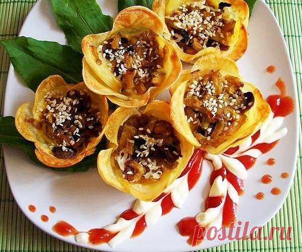 Цветочки из картофеля с грибами » Женский Мир