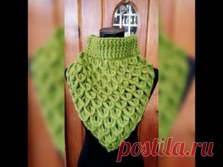 CUELLO PUNTO COCODRILO O ESCAMA A CROCHET