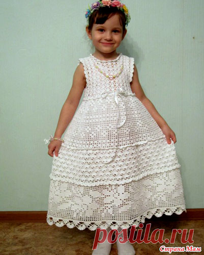 Филейное детское платье. Схема