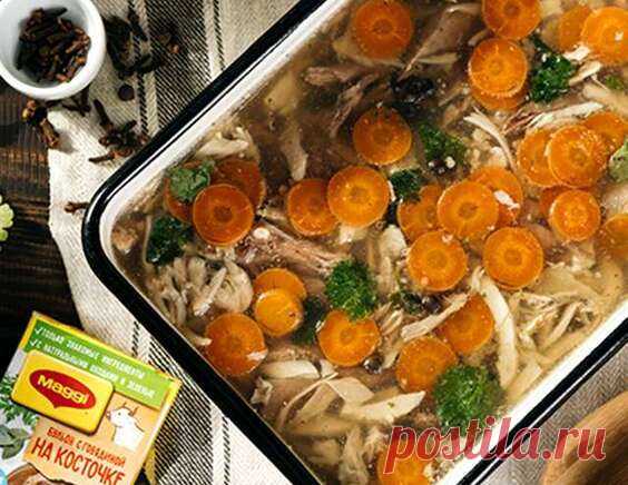 Быстрый холодец с курицей и говядиной на желатине, пошаговый рецепт с фото