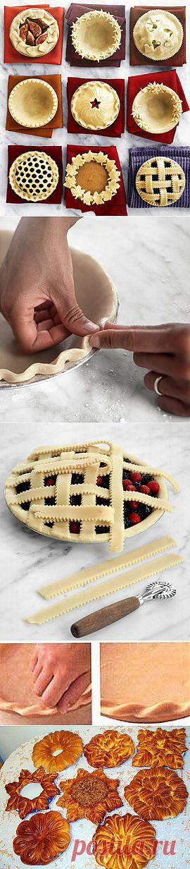 Оформление пирогов и булок по принципу «Складываем смазанные маслом пласты, делаем разрезы и по своей фантазии поворачиваем, скручиваем, вывертываем»..