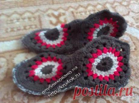 Вязание домашних тапочек. 12 схем вязания крючком домашних тапочек и следков с описанием и фото.