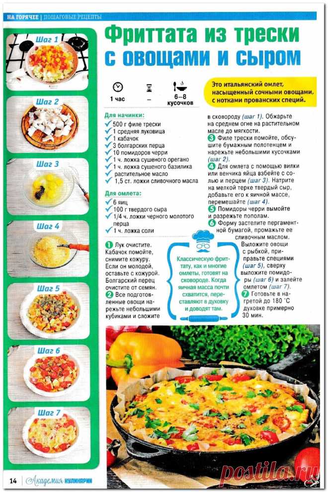Фриттата из трески с овощами и сыром