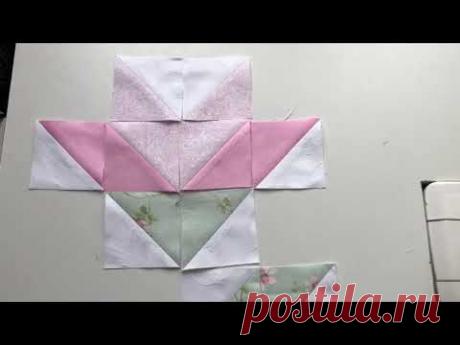 Лоскутный блок Графический пион. Дорожка Салфетка на стол своими руками. Лоскутная дорожка на стол.