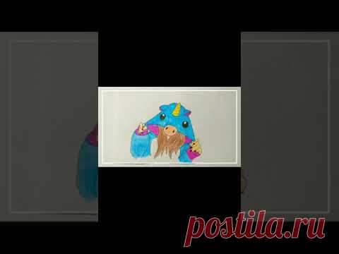 Как нарисовать девочку в костюме кигуруми - Рисование, раскраска #shorts
