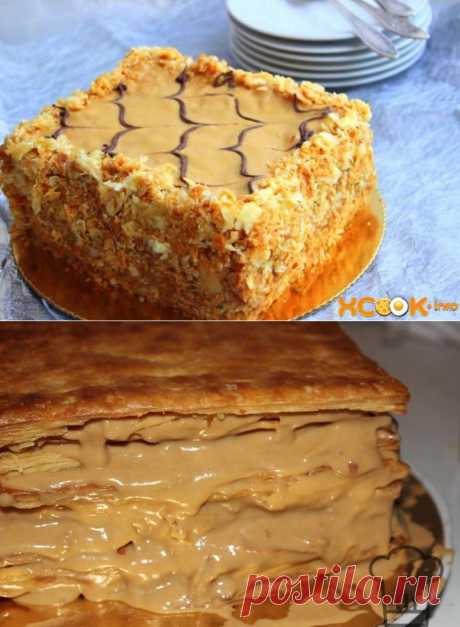 Домашний торт Наполеон - слоеный со сгущенкой: рецепт с фото