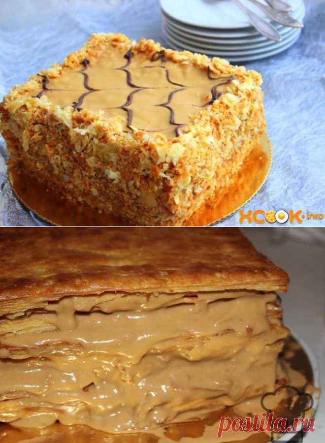 Домашний торт Наполеон - слоеный со сгущенкой: рецепт с фото