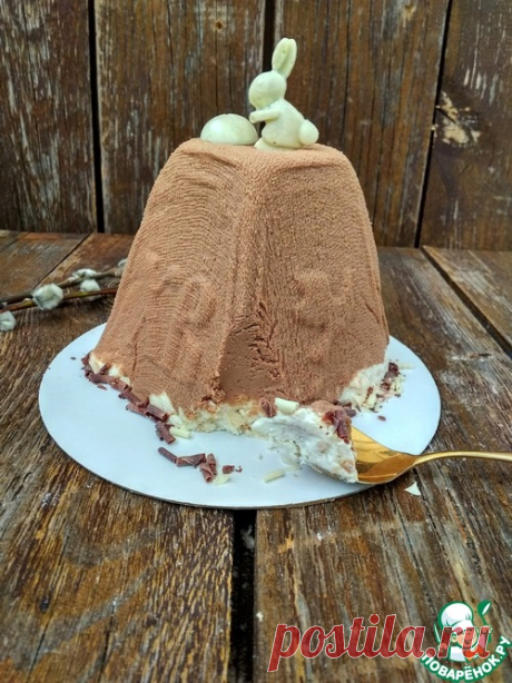 Кофейная пасха с печеньем без яиц – кулинарный рецепт