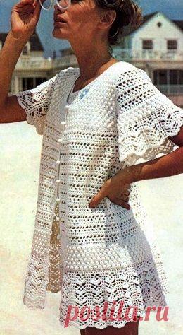 Пляжное платье крючком «Ажурный халатик»