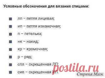 Как читать схемы вязания спицами — простая и понятная шпаргалка