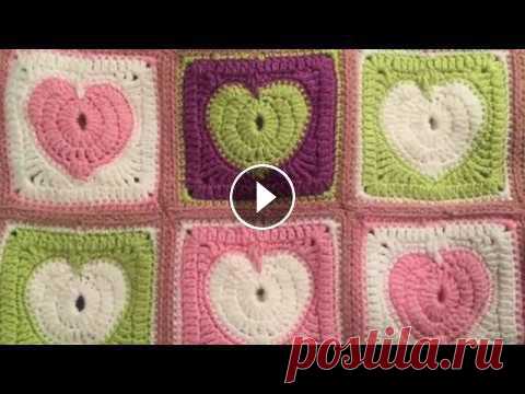 КАК СВЯЗАТЬ МОТИВ С СЕРДЕЧКОМ ДЛЯ ПЛЕДА/ВЯЗАНИЕ КРЮЧКОМ КАК СВЯЗАТЬ МОТИВ С СЕРДЕЧКОМ ДЛЯ ПЛЕДА/ВЯЗАНИЕ КРЮЧКОМ...
