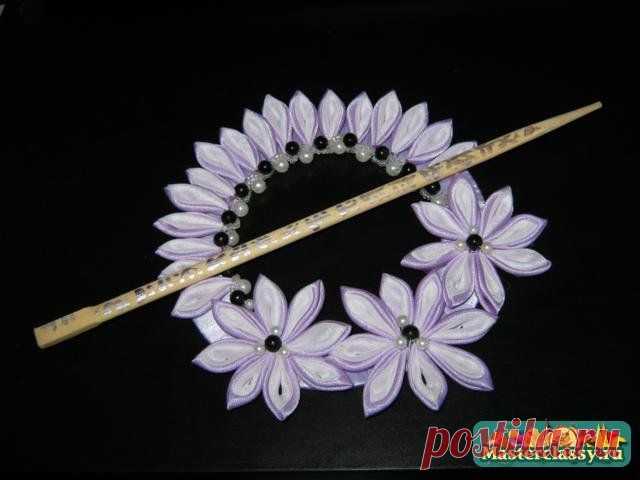 Техника канзаши. Прихват для штор. Мастер класс