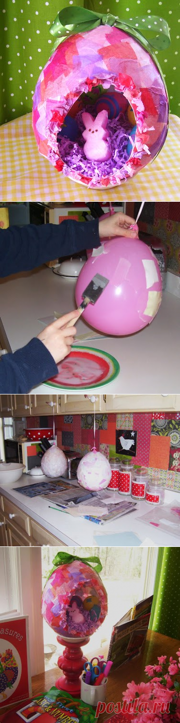 ​Пасхальное яйцо в технике папье-маше. - Поделки с детьми | Деткиподелки