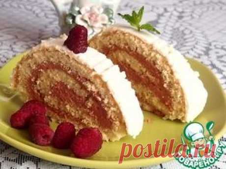 Рулет с малиновым ганашем - кулинарный рецепт