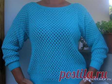 Кофточка «Сетка» спицами от natasha mattarello
Схема и описание: https://vjazalochka.ru/vyazanie-dlya-zhenshchin/topy-azhurnye-koftochki/koftochka-setka-spicami