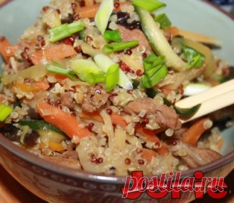 Киноа в китайском стиле с уткой и овощами рецепт с фото
