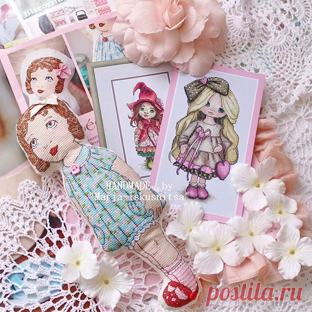 ...думаю, вы догадываетесь, что означает это фото)))-да, да)), продолжение мягких вышитых кукол будет:)♥...когда я увидела эти дизайны, тут же поняла, что это отличная компания к моей первой вышитой куколке, ну и пусть дизайнеры разные, зато я у них одна единственная))))....предвкушаю вопросы по поводу схем и отвечаю сразу - вк в моей группе на стене 