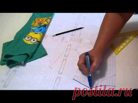 ▶ как сделать выкройку по готовой вещи (футболка) - YouTube
