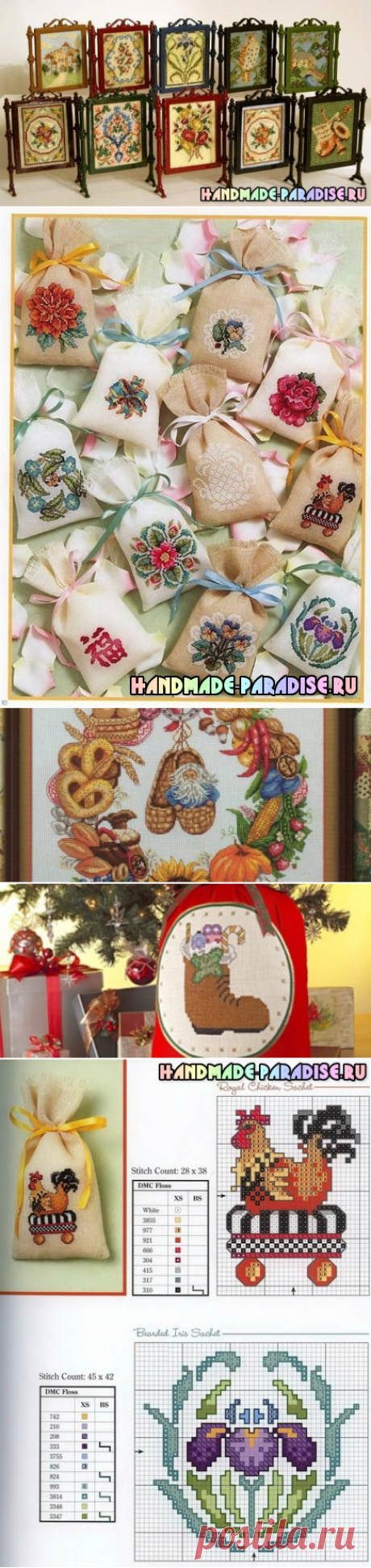 Миниатюрная вышивка. Схемы вышивки для саше - Handmade-Paradise
