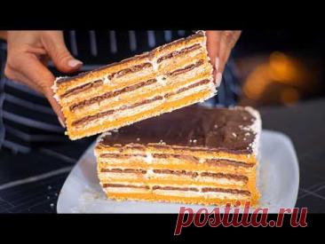 ТОРТ  ИЗ  ВАФЕЛЬНЫХ  КОРЖЕЙ  И  ПЕЧЕНЬЯ