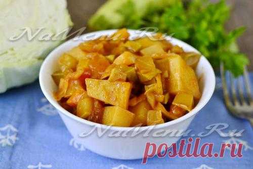 Овощное рагу в мультиварке с кабачками, картошкой и капустой
