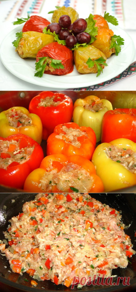 Перец, фаршированный мясом и рисом
