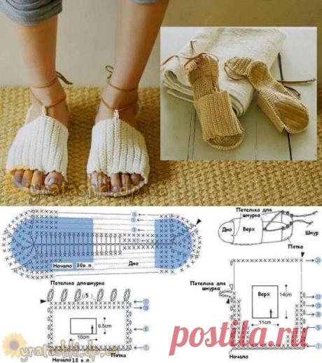 Босоножки крючком