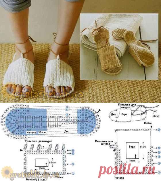 Босоножки крючком