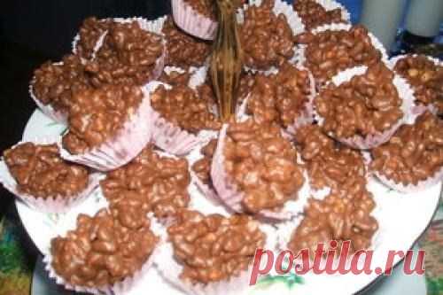 Шоколадные хрустелки с изюмом.