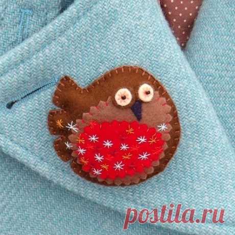'Garden Bird' Brooch: Robin Red Breast - Folksy
