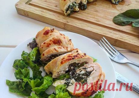 (1) Рулет из куриной грудки с творогом и шпинатом - пошаговый рецепт с фото. Автор рецепта Ксения Тычкова🏃‍♂️ . - Cookpad