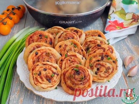 Лепешки с фаршем и зелёным луком Кулинарный рецепт