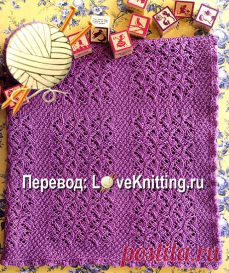 Одеяльце ажурным узором | Loveknitting.ru