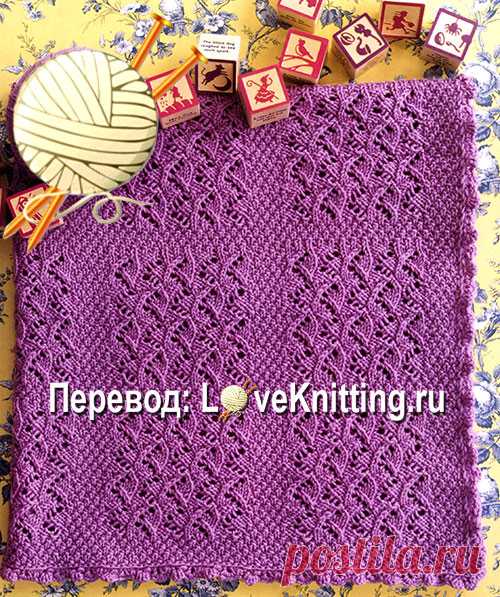 Одеяльце ажурным узором | Loveknitting.ru
