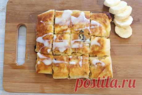 Конвертики из лаваша с бананом и сгущенкой - быстрый завтрак