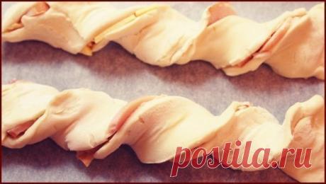 Как приготовить слоеные косички с курицей и сыром - рецепт, ингридиенты и фотографии